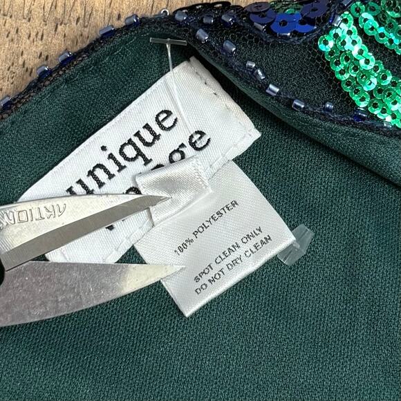 1920s Flapper Dress Full-Sequin Fringe Costume Party Unique Vintage Size Medium - Picture 7 of 13